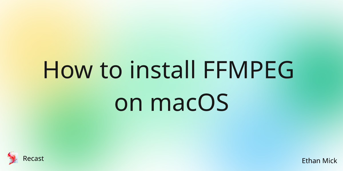 How to install FFMPEG on macOS